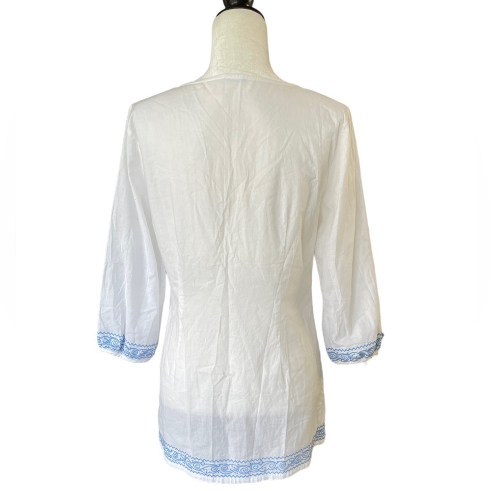 NWOT J. McLaughlin Embroidered Pembrooke Tunic Top White - Picture 11 of 12